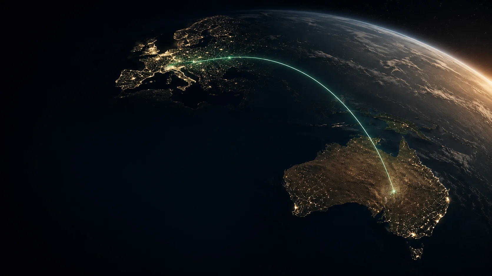 Earth and global connections glowing background